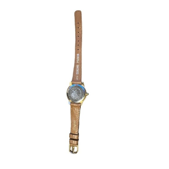 Guess women’s bubble watch with stripes and light brown leather band - Picture 4 of 12